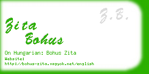 zita bohus business card